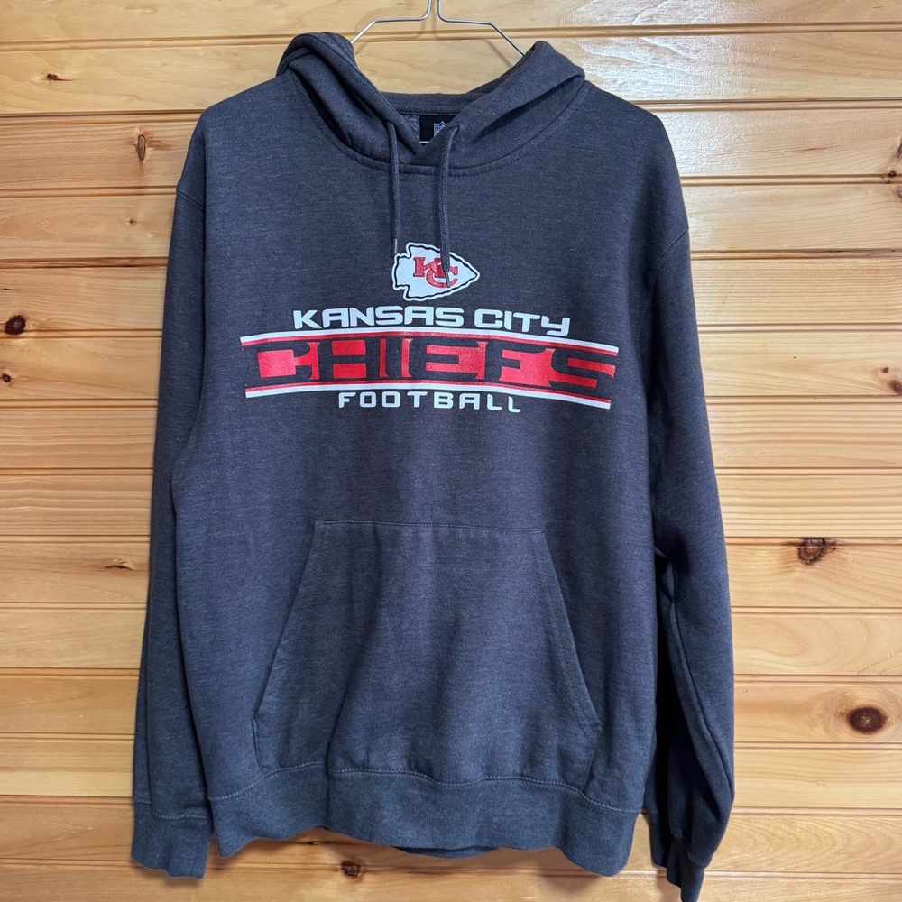 NFL Team Apparel Kansas City Chiefs Charcoal Hoodie Large